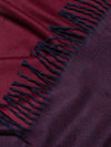 Arran Reversible Cashmere Throw Navy Wine Detail | Begg x Co