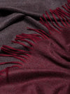 Womens Arran Reversible Oversized Cashmere Scarf Charcoal Wine Detail | Begg x Co