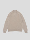 Mens Shadow Zip Cashmere Knitted Sweater Natural | Begg x Co