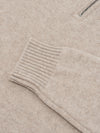 Mens Shadow Zip Cashmere Knitted Sweater Natural | Begg x Co