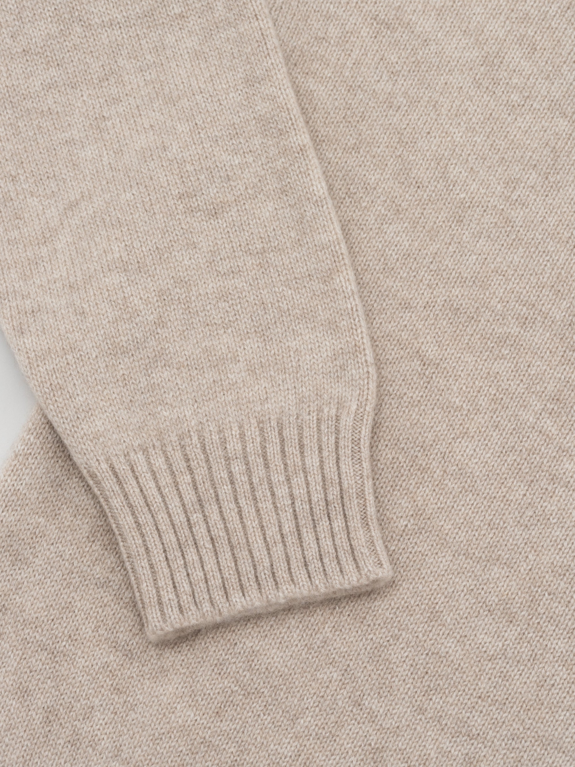 Mens Shadow Zip Cashmere Knitted Sweater Natural | Begg x Co