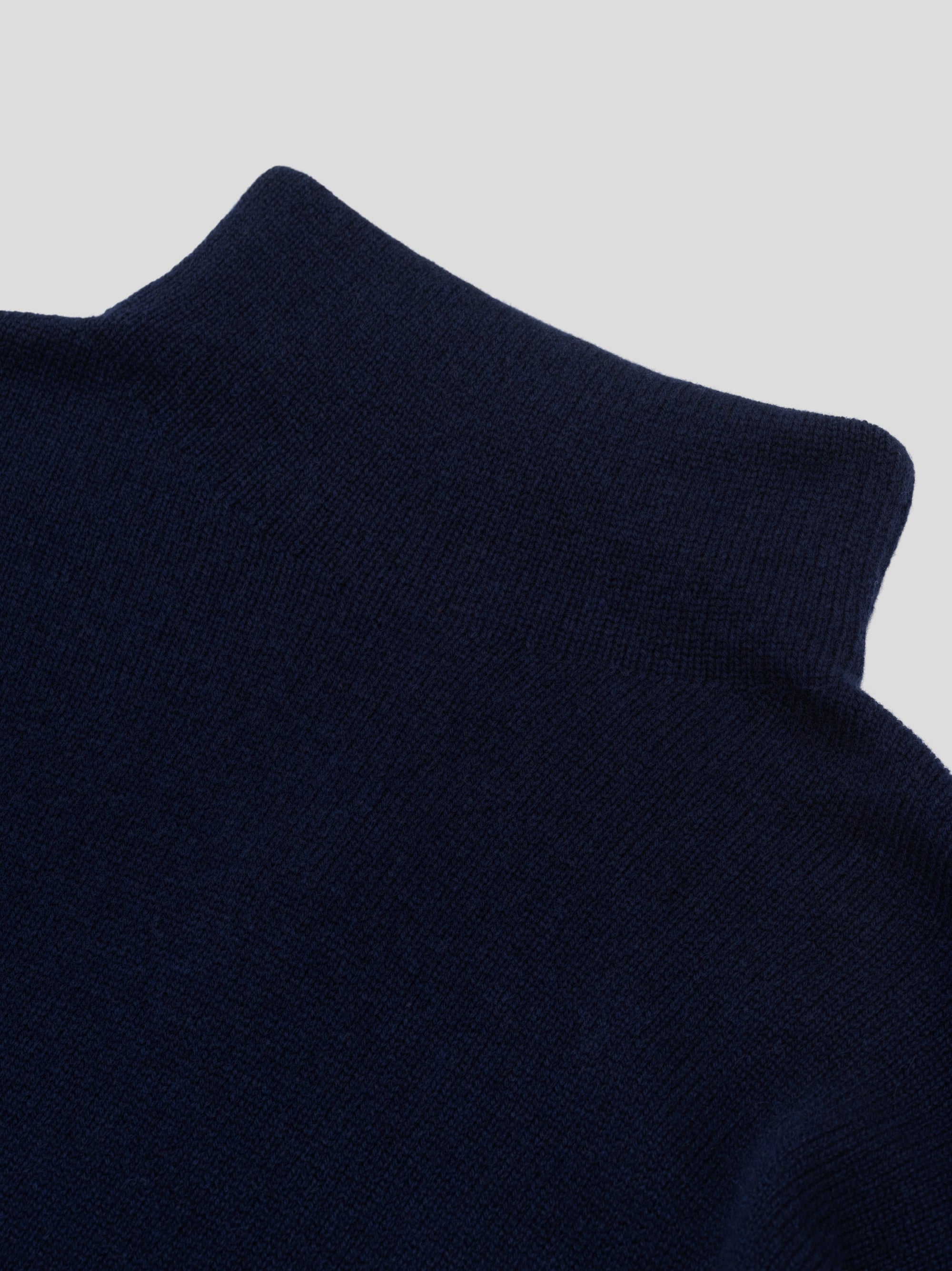 Womens Joy Slouch Cashmere Knitted Mock Neck Sweater Navy | Begg x Co