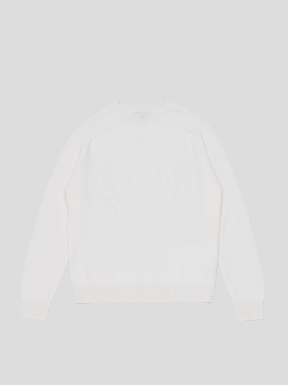 Mens Architect Crew Neck Knitted Cashmere Sweater Frost White | Begg x Co