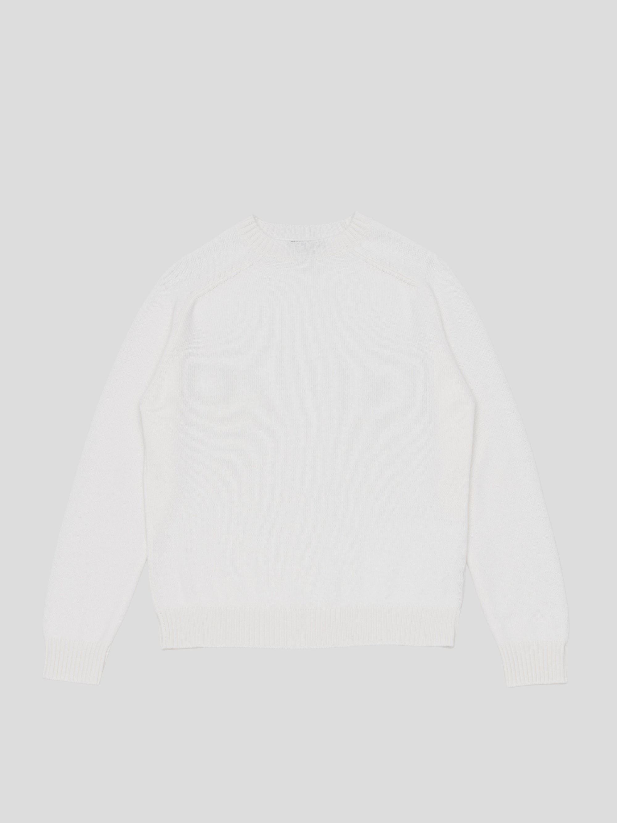 Mens Architect Crew Neck Knitted Cashmere Sweater Frost White | Begg x Co