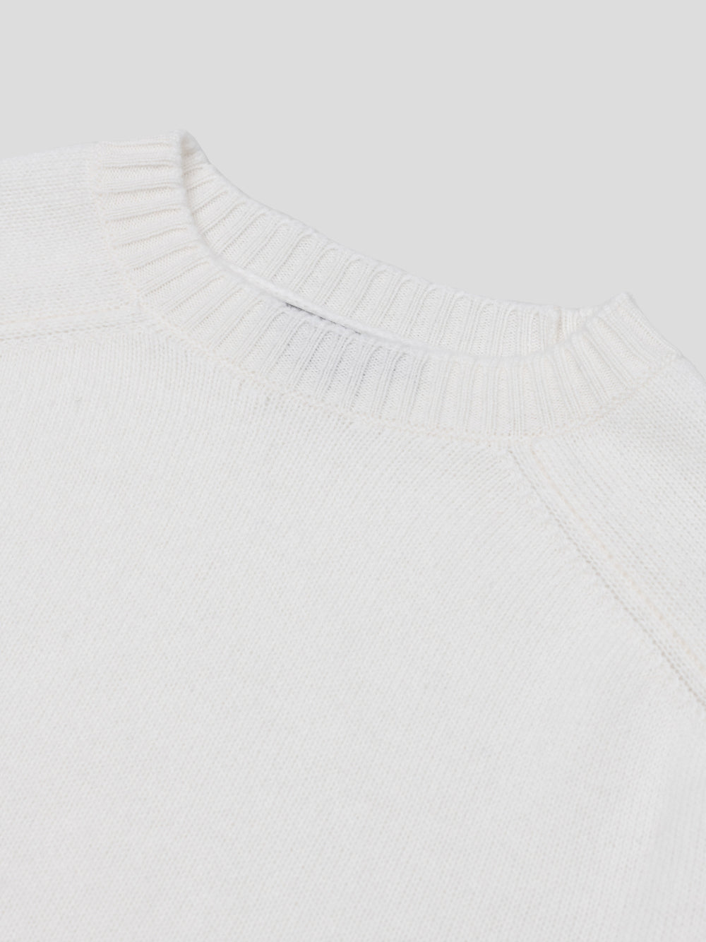 Mens Architect Crew Neck Knitted Cashmere Sweater Frost White | Begg x Co
