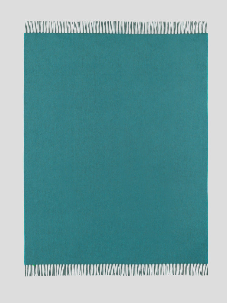 Arran Reversible Cashmere Throw Spruce Teal| Begg x Co | Begg x Co