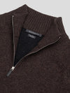 Mens Shadow Zip Cashmere Knitted Sweater Dark Brown Multi| Begg x Co
