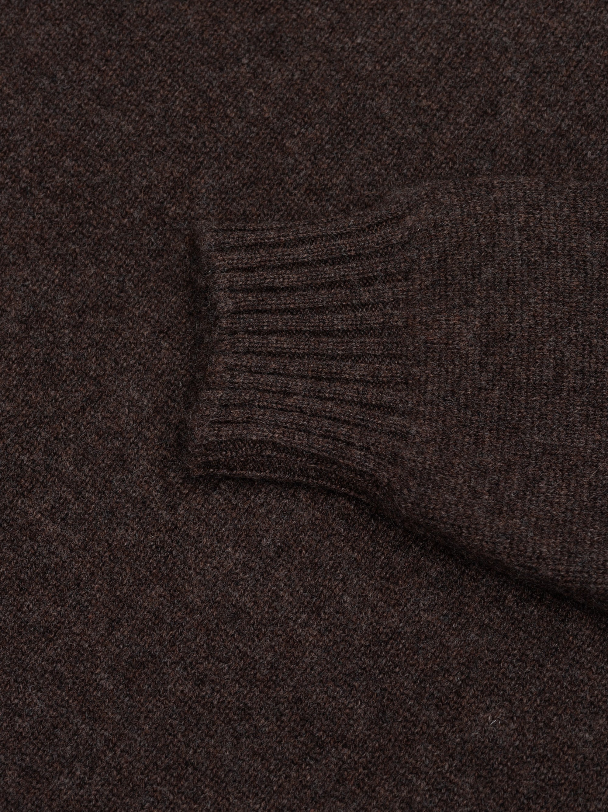 Mens Shadow Zip Cashmere Knitted Sweater Dark Brown Multi| Begg x Co