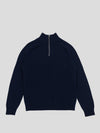 Mens Shadow Zip Cashmere Knitted Sweater Night Sky Navy | Begg x Co