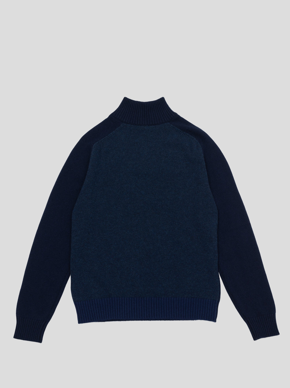 Mens Shadow Zip Cashmere Knitted Sweater Night Sky Navy | Begg x Co