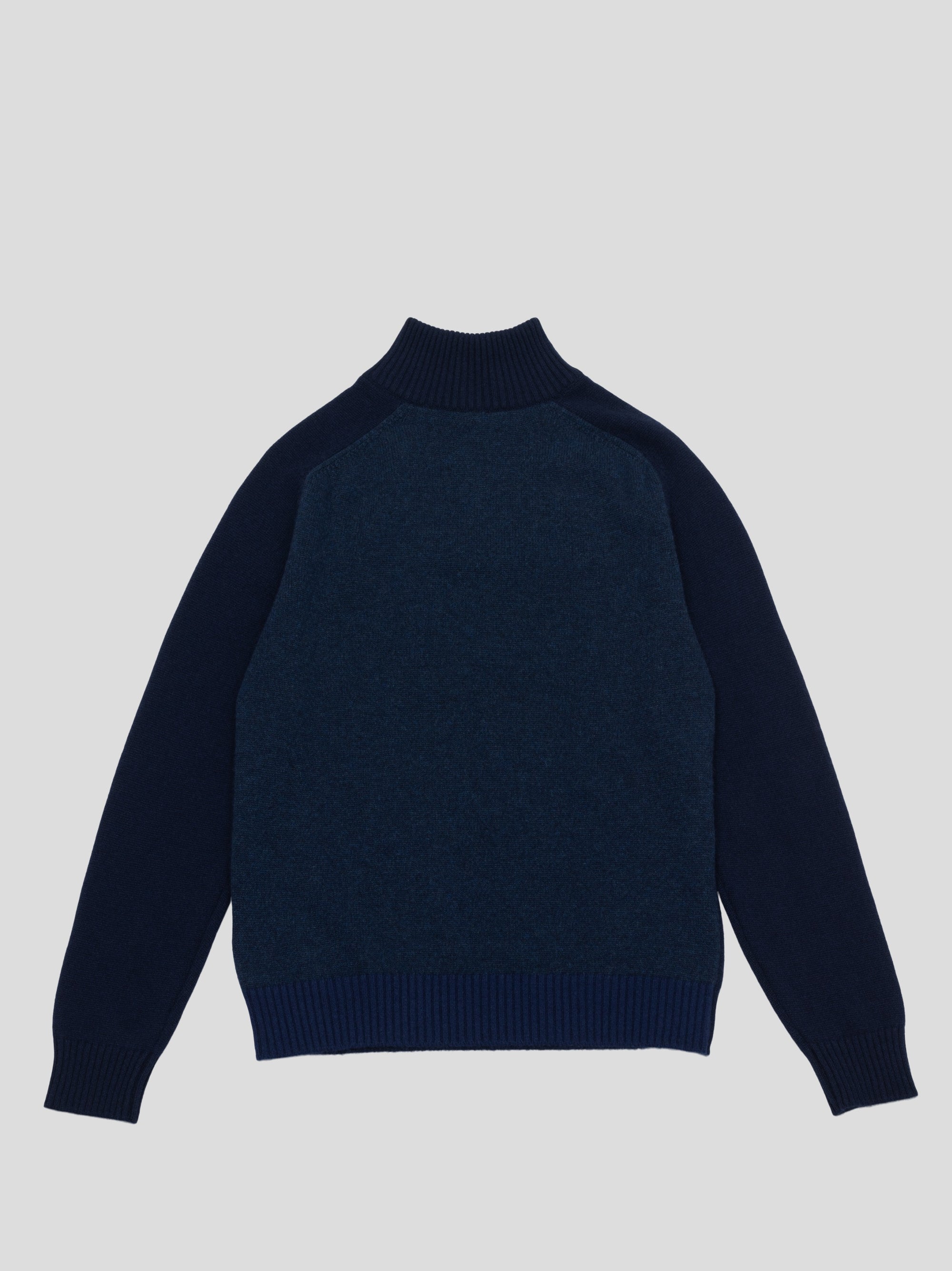 Mens Shadow Zip Cashmere Knitted Sweater Night Sky Navy | Begg x Co