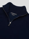 Mens Shadow Zip Cashmere Knitted Sweater Night Sky Navy | Begg x Co