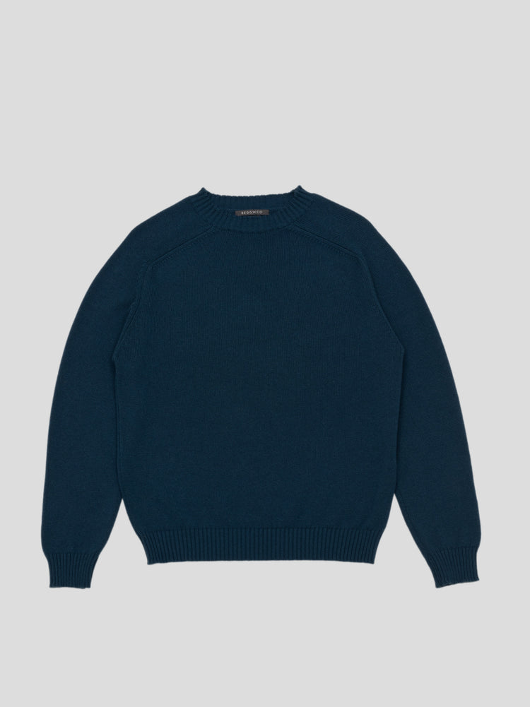 Mens Architect Crew Knitted Cashmere Sweater Dark Petrol | Begg x Co