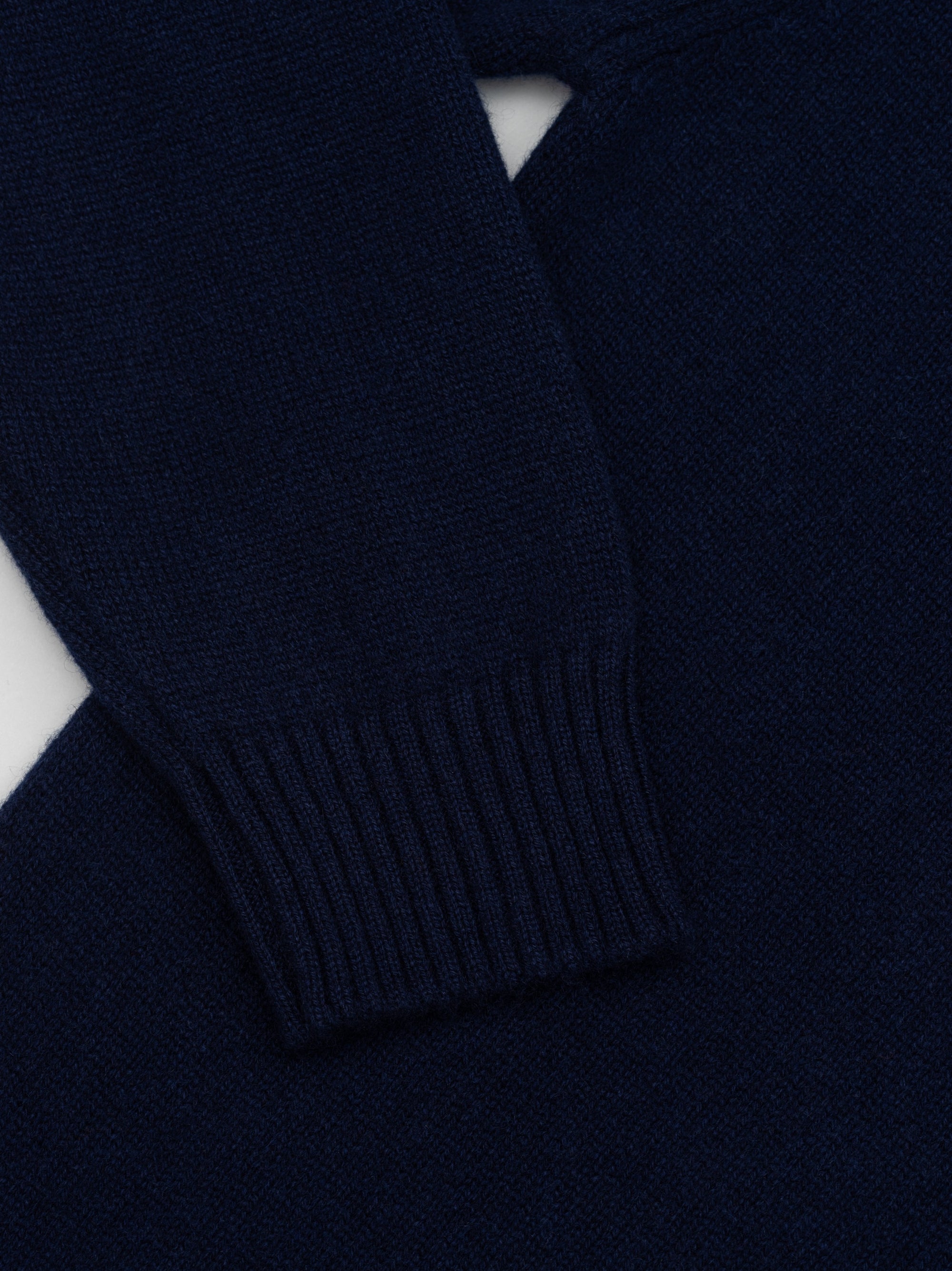 Mens Shadow Zip Cashmere Knitted Sweater Night Sky Navy | Begg x Co