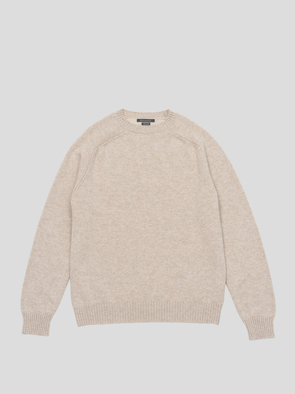 Mens Shadow Cashmere Crewneck Sweater Natural | Begg x Co