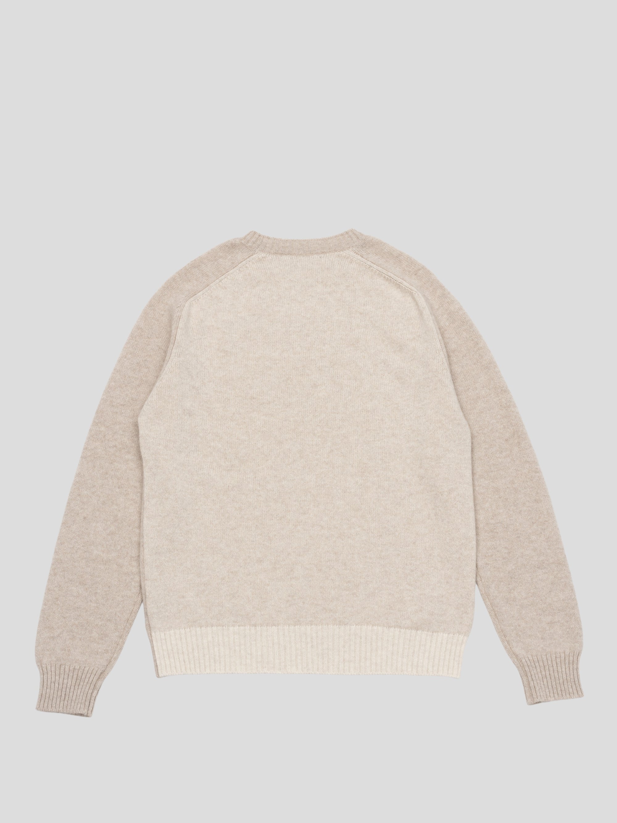 Mens Shadow Cashmere Crewneck Sweater Natural | Begg x Co