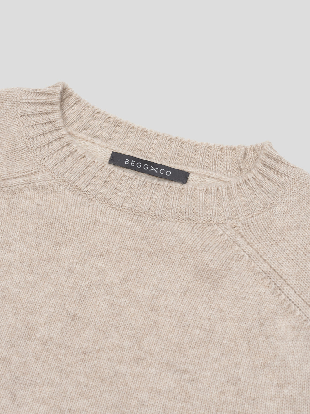 Mens Shadow Cashmere Crewneck Sweater Natural | Begg x Co