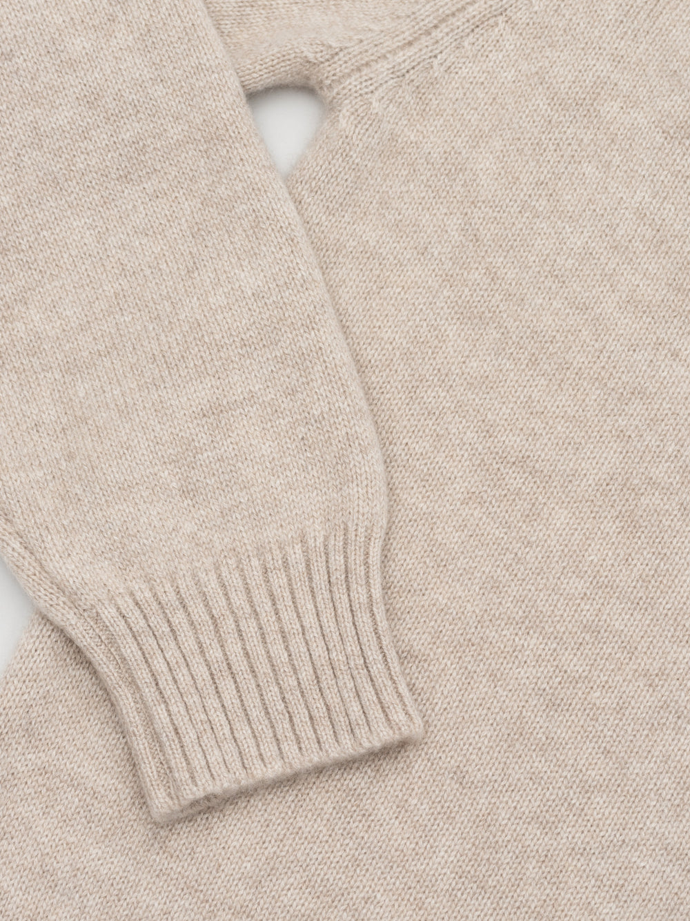 Mens Shadow Cashmere Crewneck Sweater Natural | Begg x Co