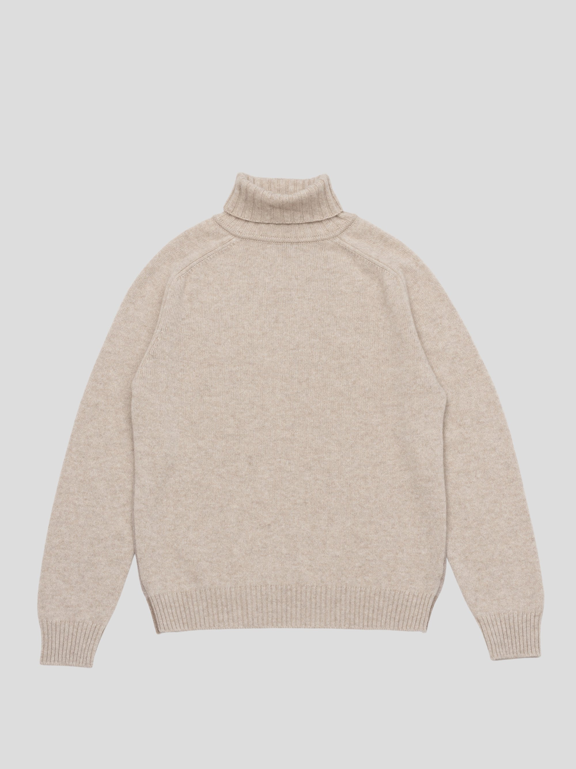 Mens Shadow Roll Collar Cashmere Knitted Sweater Moondust | Begg x Co