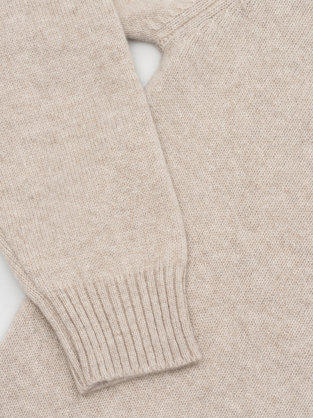Mens Shadow Roll Collar Cashmere Knitted Sweater Moondust | Begg x Co