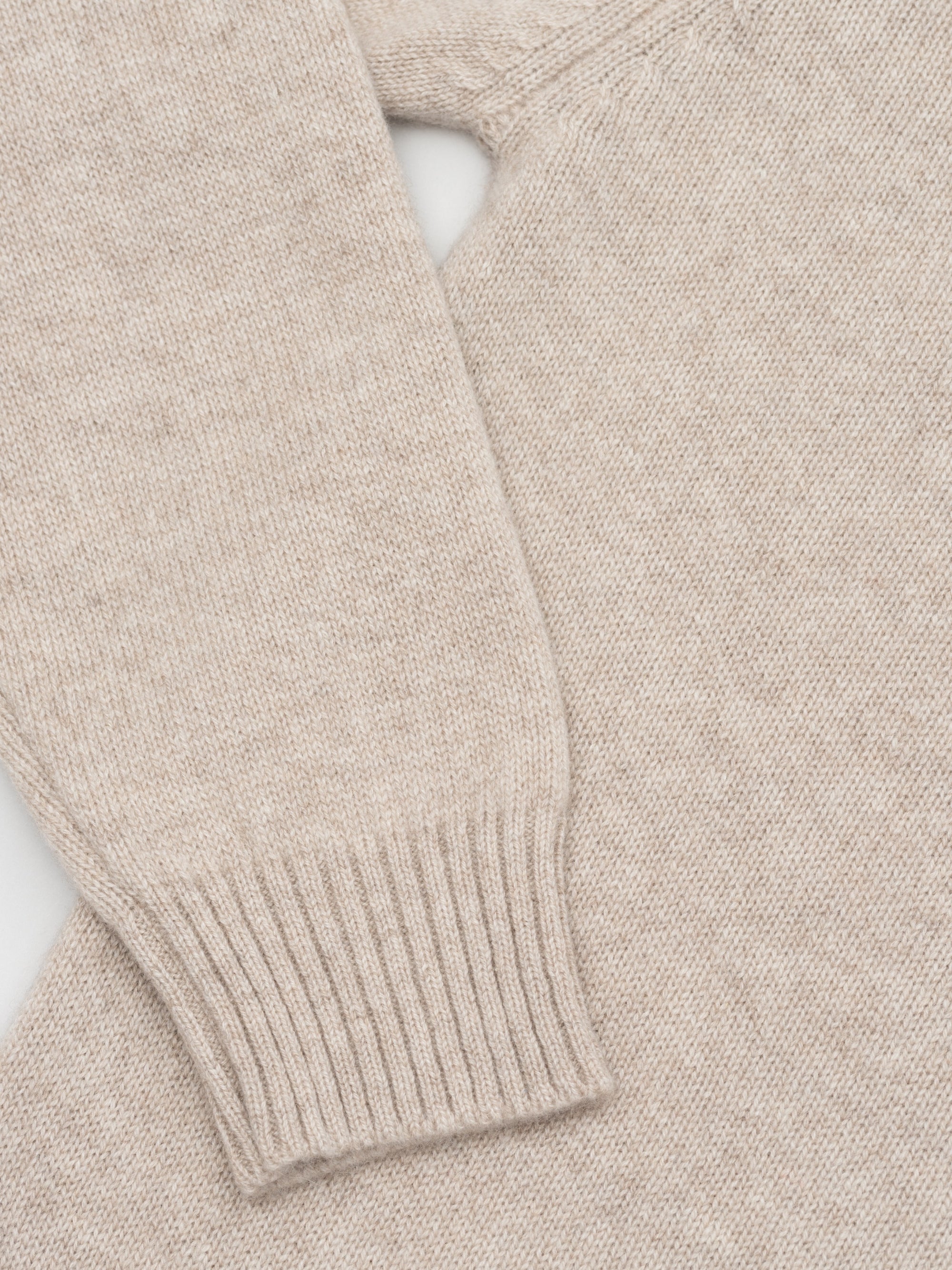 Mens Shadow Roll Collar Cashmere Knitted Sweater Moondust | Begg x Co