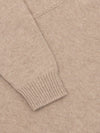 Mens Shadow Knitted Cashmere V-Neck Sweater Natural| Begg x Co