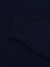 Mens Shadow Knitted Cashmere V-Neck Sweater Night Sky| Begg x Co