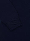 Mens Shadow Knitted Cashmere V-Neck Sweater Night Sky| Begg x Co
