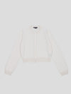 Womens Hepburn Golfer Knitted Cashmere Cardigan Frost | Begg x Co