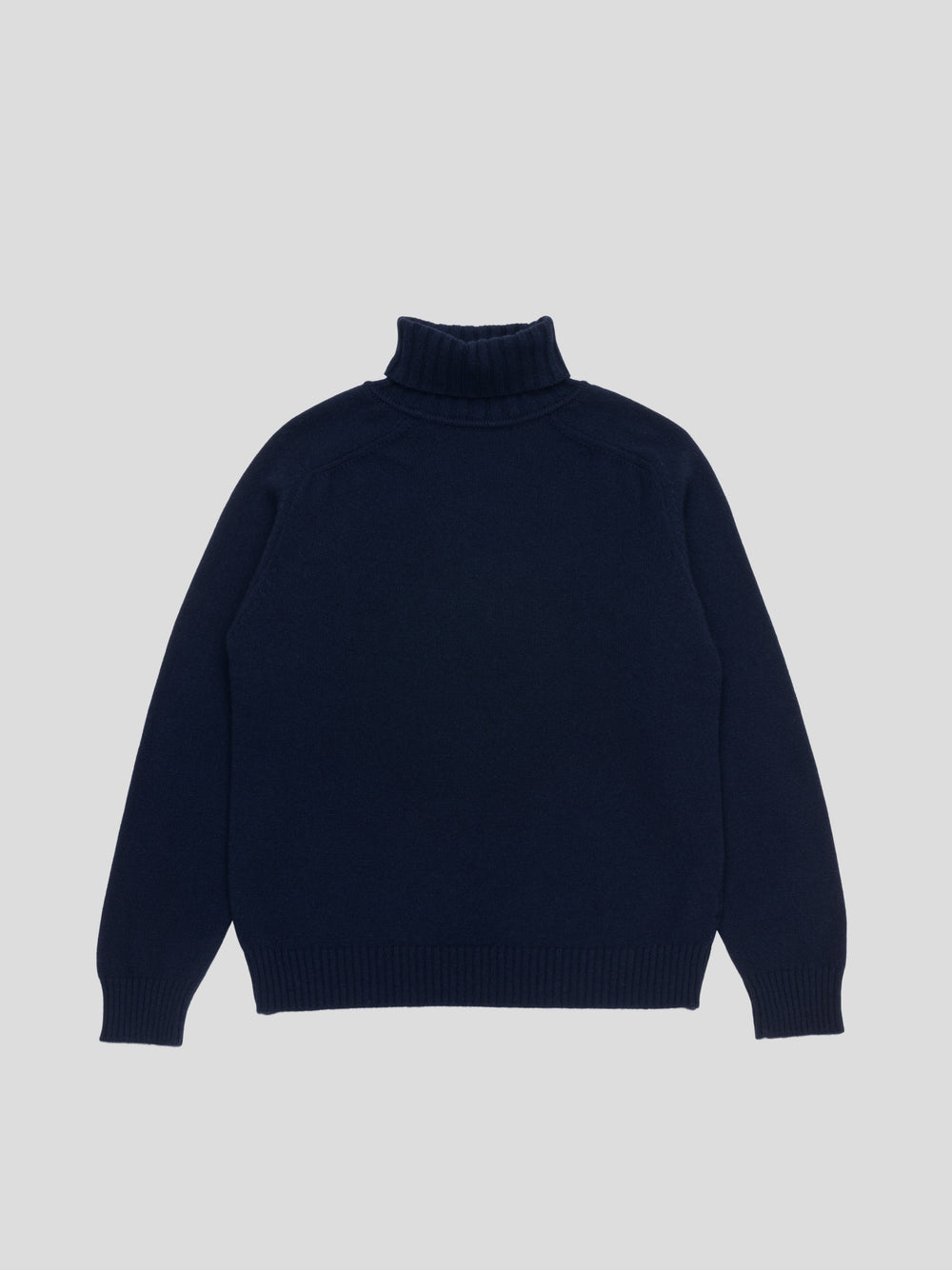 Mens Architect Roll Collar Knitted Cashmere Sweater Navy | Begg x Co