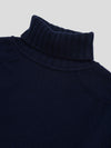 Mens Architect Roll Collar Knitted Cashmere Sweater Navy | Begg x Co