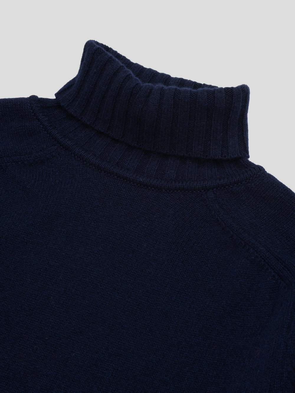 Mens Architect Roll Collar Knitted Cashmere Sweater Navy | Begg x Co