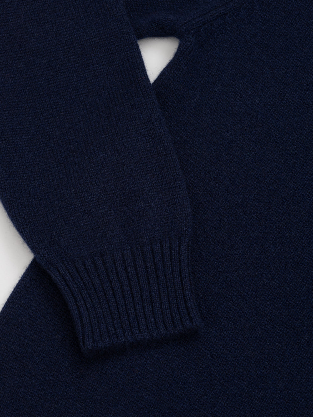 Mens Architect Roll Collar Knitted Cashmere Sweater Navy | Begg x Co`