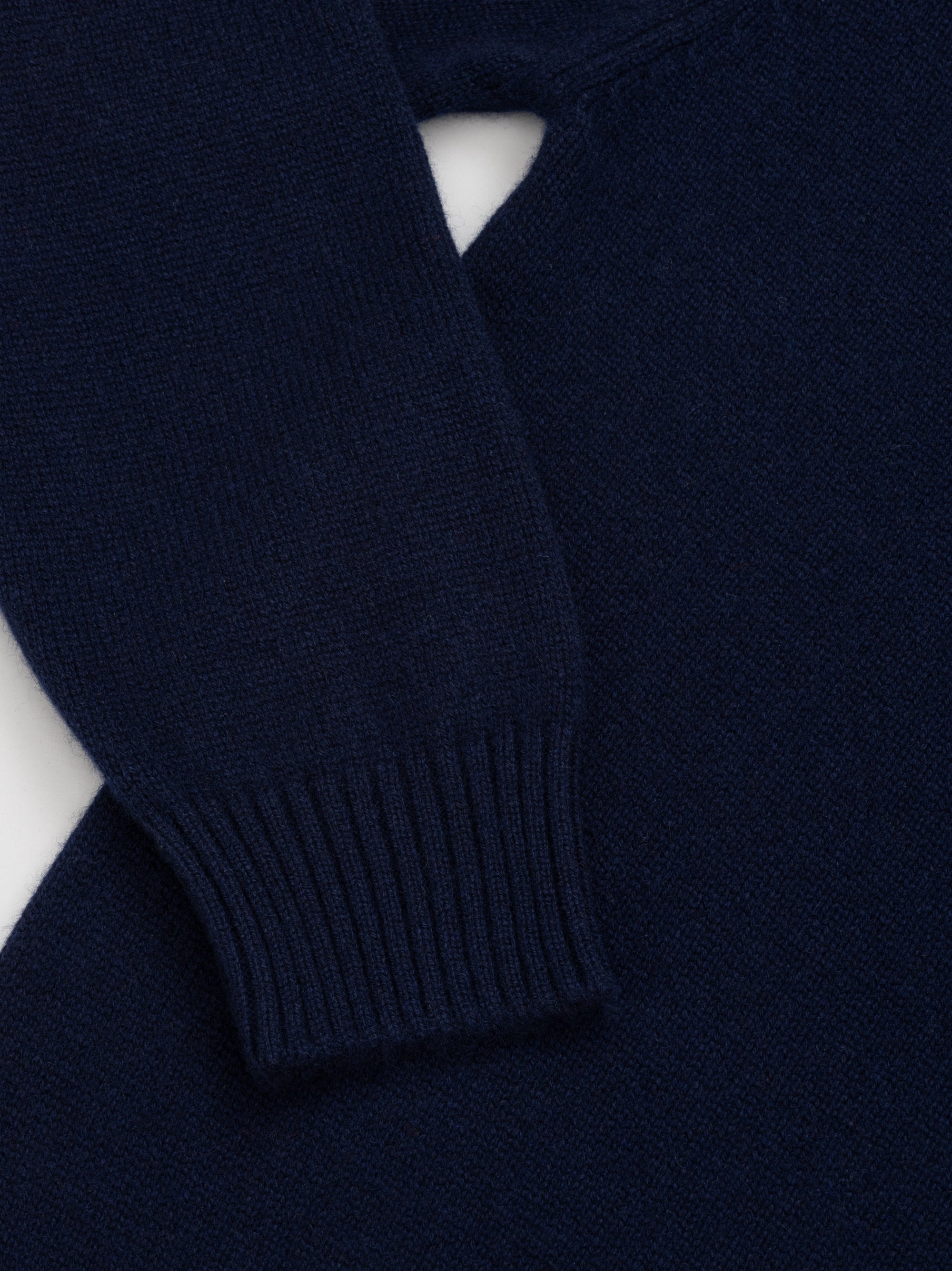 Mens Architect Roll Collar Knitted Cashmere Sweater Navy | Begg x Co`