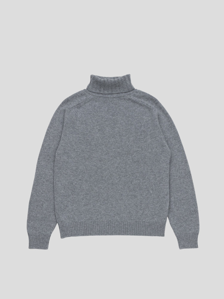 Mens Architect Roll Collar Knitted Cashmere Sweater Grey | Begg x Co