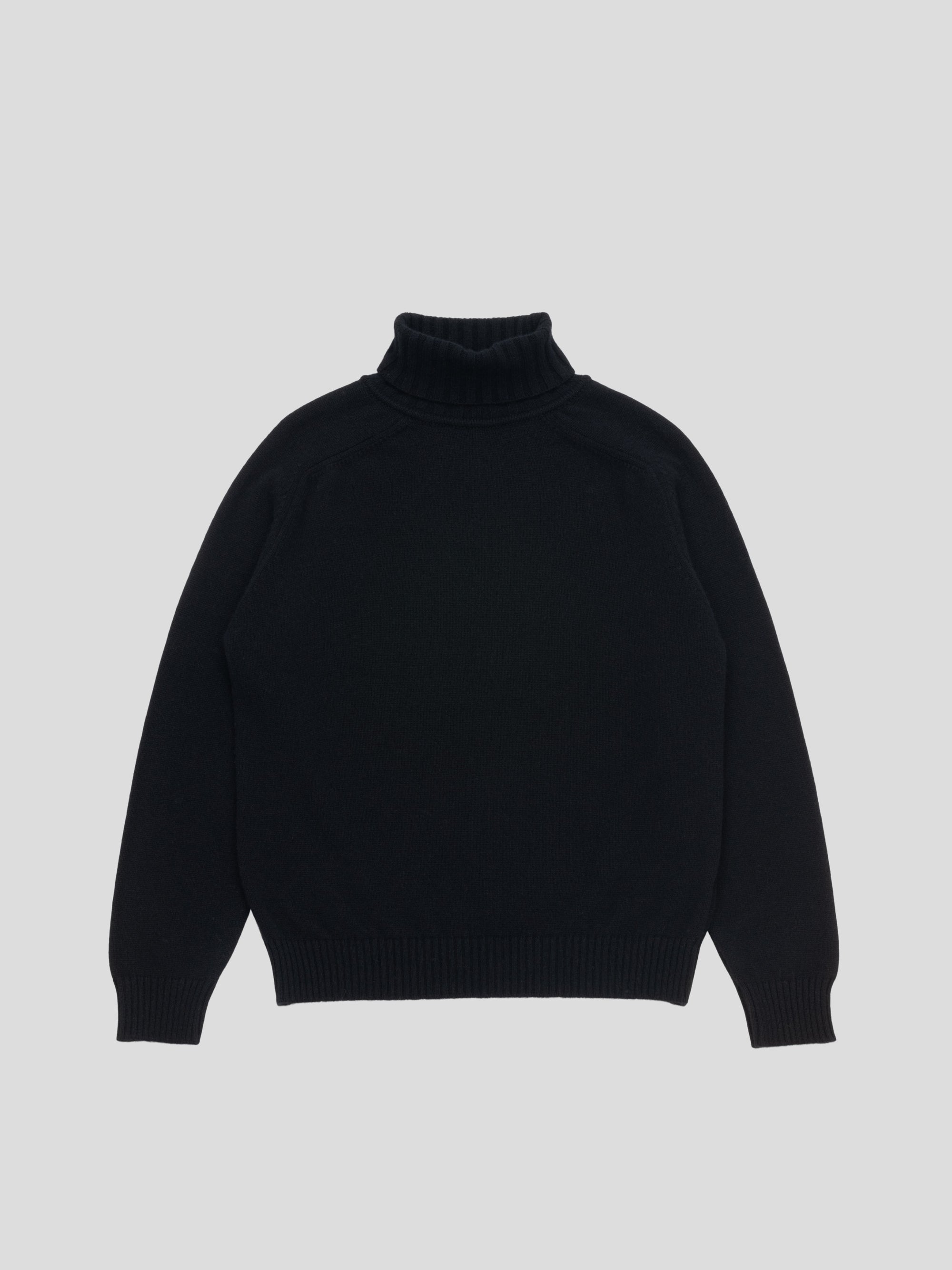 Mens Architect Roll Collar Knitted Cashmere Sweater Black | Begg x Co