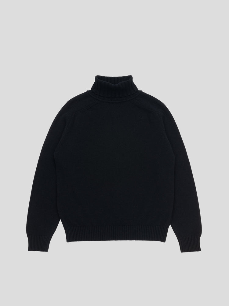 Mens Architect Roll Collar Knitted Cashmere Sweater Black | Begg x Co