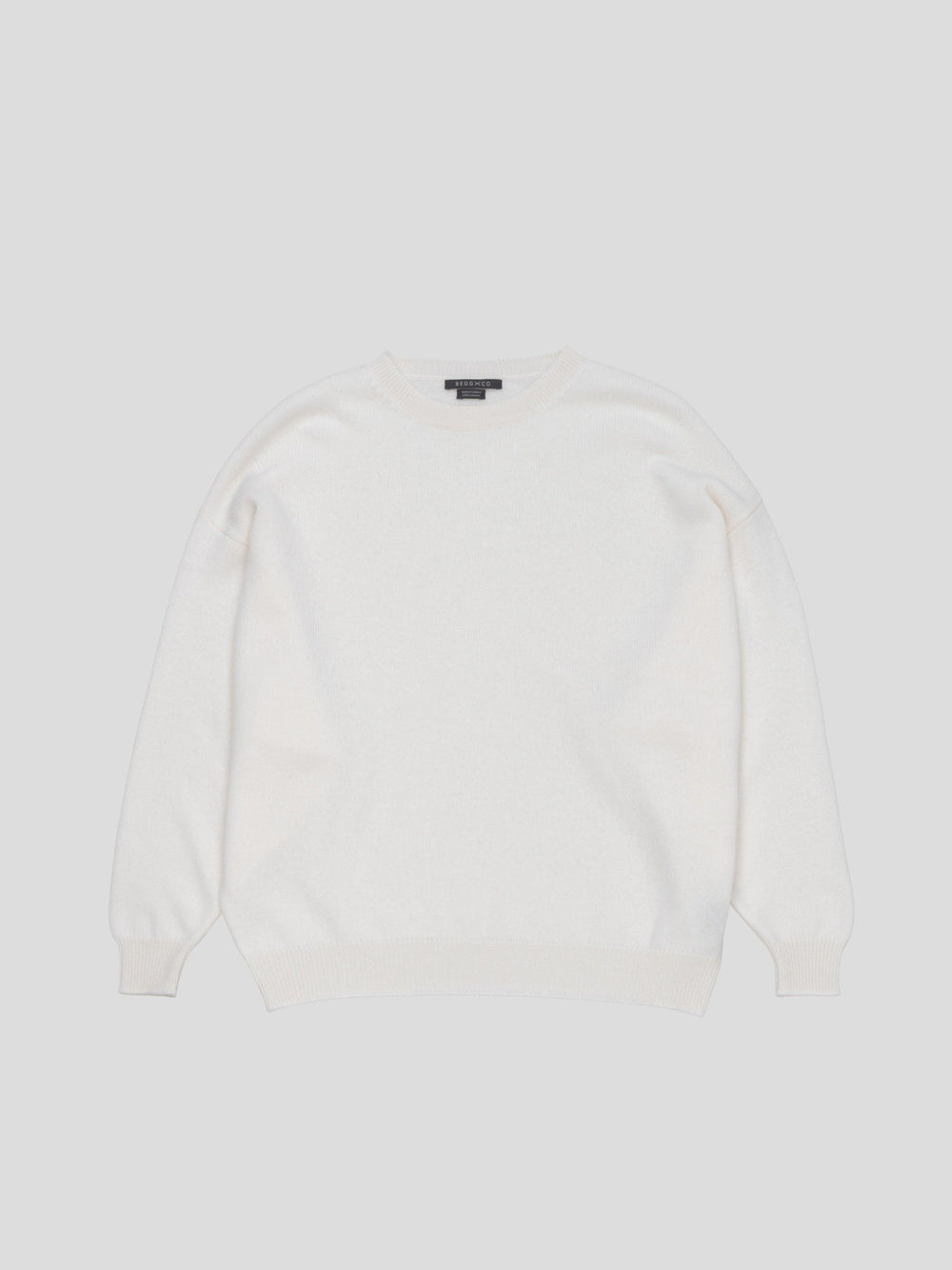 Womens Joy Slouch Cashmere Knitted Crewneck Sweater Frost | Begg x Co