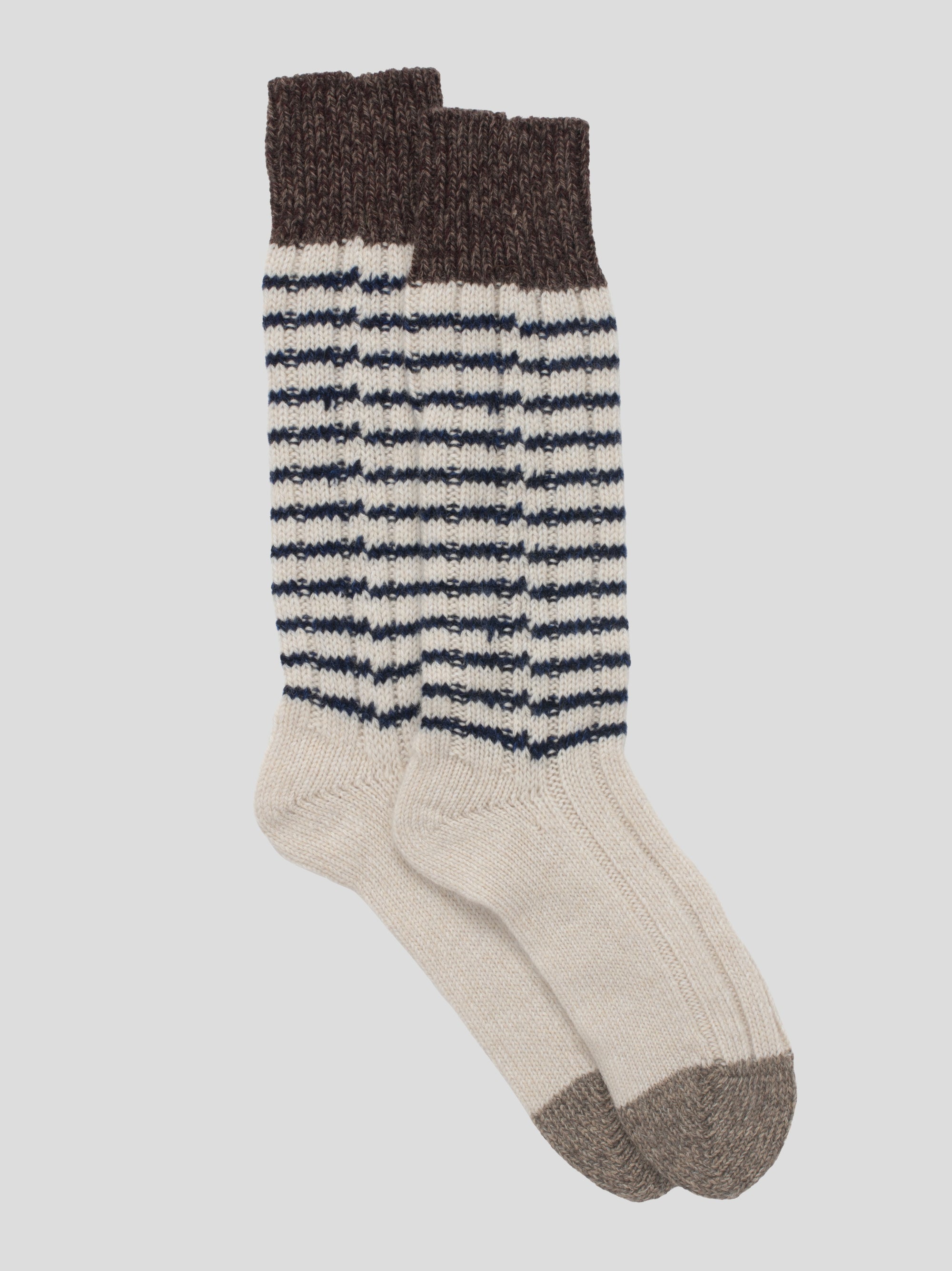 Mens Herder Cashmere Socks Snow Marl Elk | Begg x Co