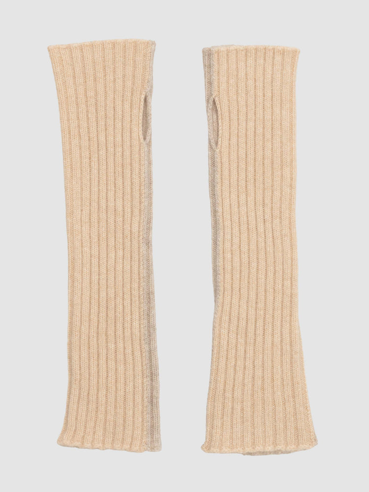 Women's Switch Cashmere Knitted Wrist Warmer Camel Multi | Begg x Co