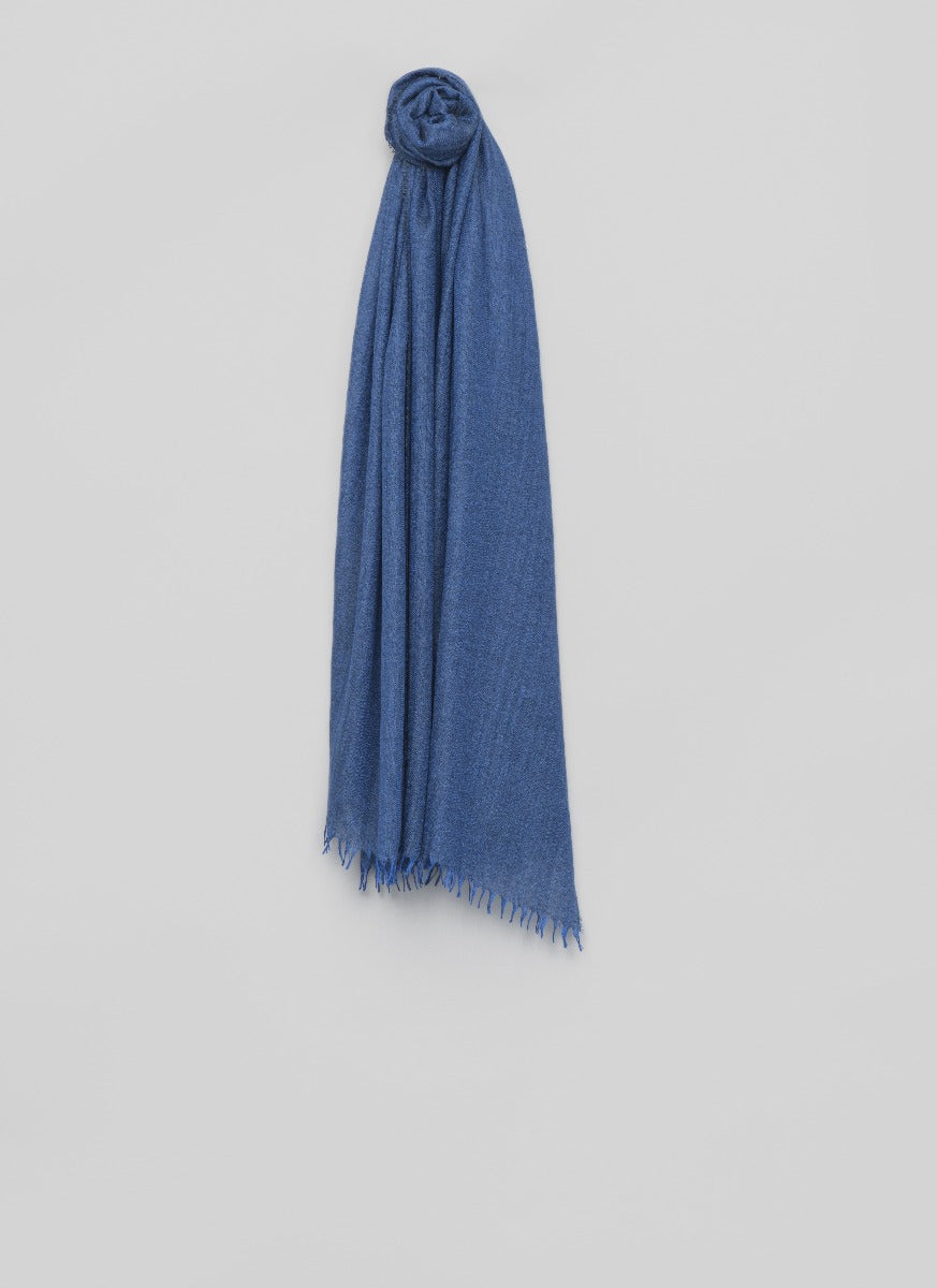 Staffa Womens Cashmere Silk Scarf Electric Denim | Begg x Co