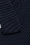 Women's Luxury Cashmere Shawl Collar Cardigan in Navy