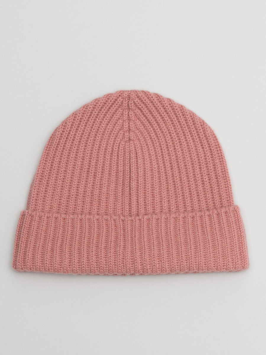 Mens Darcey Pink Knitted Cashmere Beanie Hat | Begg x Co