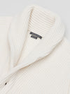 Men's Luxury Knitted Ivory Shawl Collar Cardigan | Begg x Co