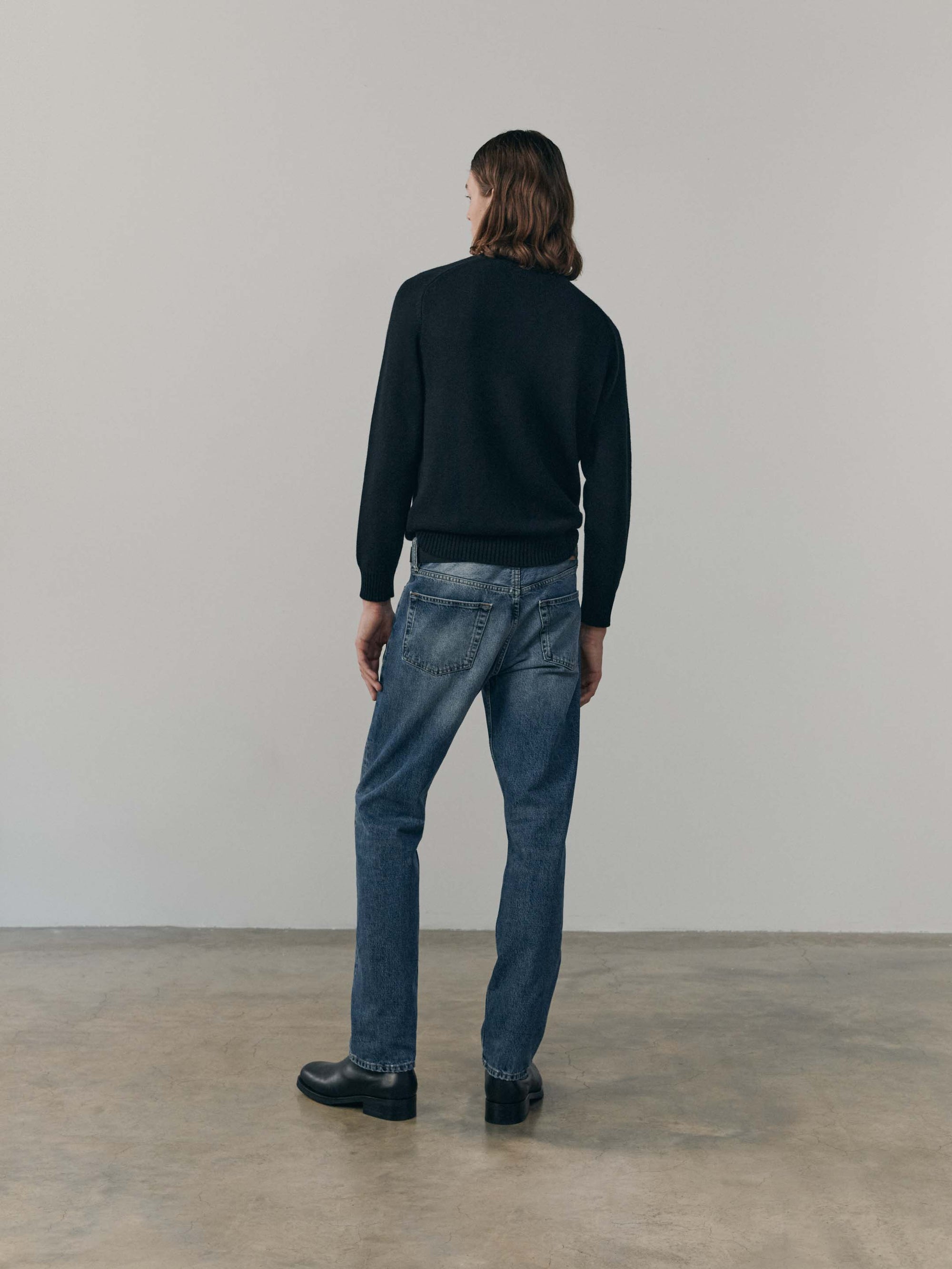 Mens Architect Crew Knitted Cashmere Sweater Black | Begg x Co