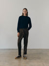 Mens Architect Crew Neck Knitted Cashmere Sweater Navy | Begg x Co