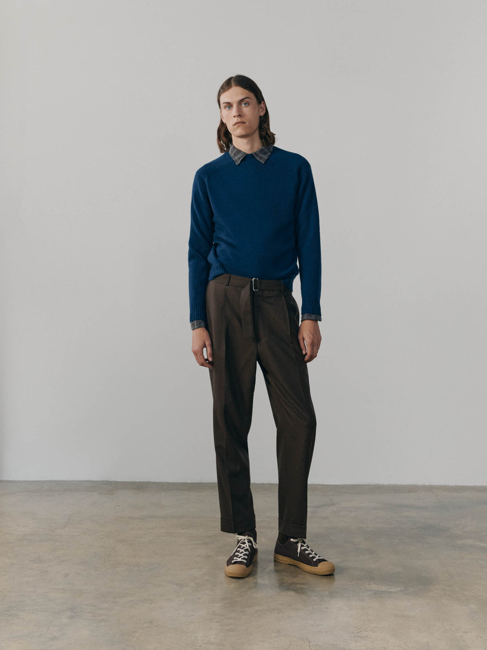 Mens Architect Crew Neck Knitted Cashmere Sweater Regatta | Begg x Co