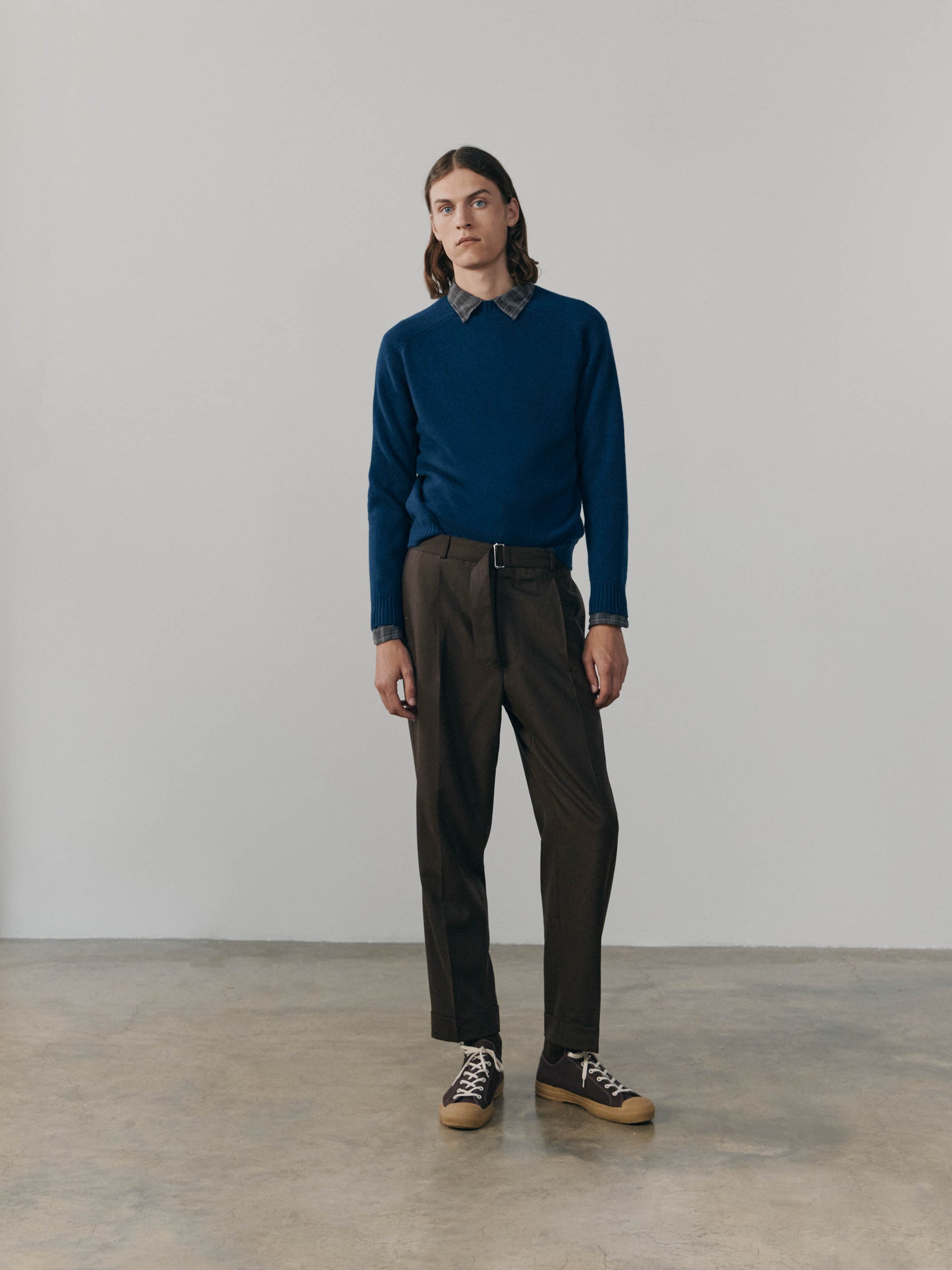 Mens Architect Crew Neck Knitted Cashmere Sweater Regatta | Begg x Co