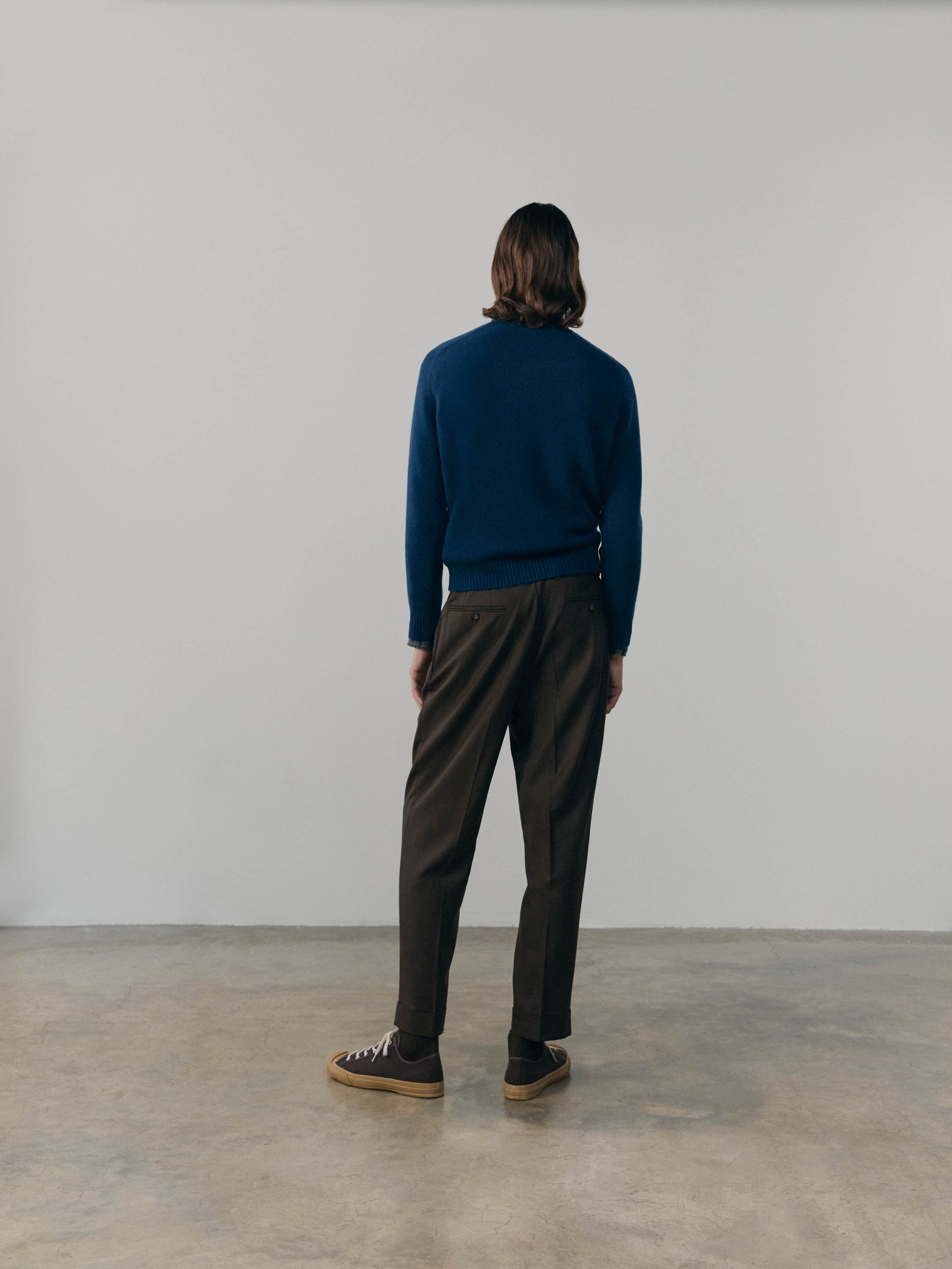 Mens Architect Crew Neck Knitted Cashmere Sweater Regatta | Begg x Co