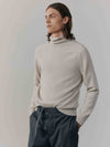 Mens Architect Roll Collar Cashmere Sweater Alabaster | Begg x Co